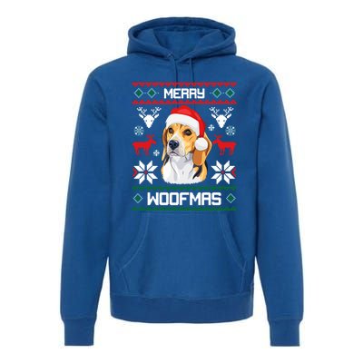 Beagle Gift For Merry Christmas Woofmas Clothes Ugly Cute Gift Premium Hoodie