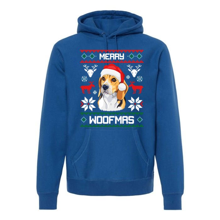 Beagle Gift For Merry Christmas Woofmas Clothes Ugly Cute Gift Premium Hoodie