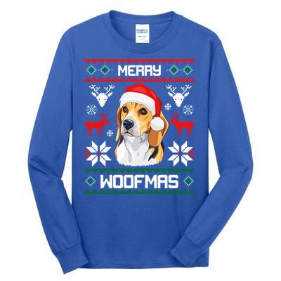 Beagle Gift For Merry Christmas Woofmas Clothes Ugly Cute Gift Tall Long Sleeve T-Shirt