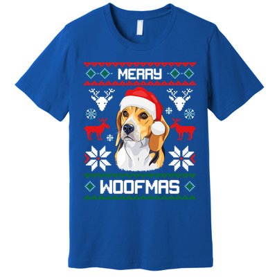 Beagle Gift For Merry Christmas Woofmas Clothes Ugly Cute Gift Premium T-Shirt