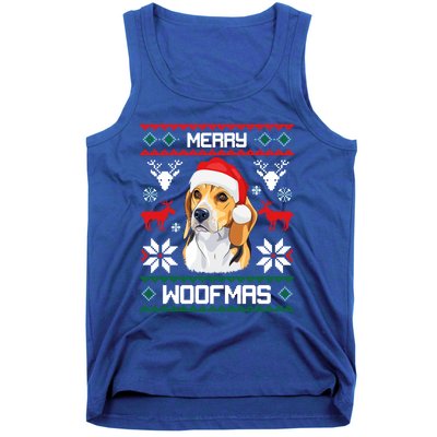 Beagle Gift For Merry Christmas Woofmas Clothes Ugly Cute Gift Tank Top