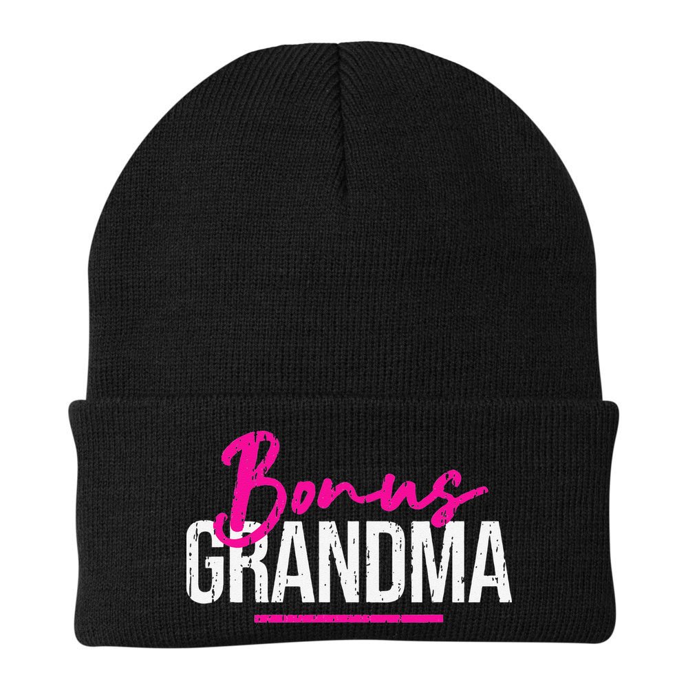 Bonus Grandma Funny Mother's Day Step Grandma Gift Beanie