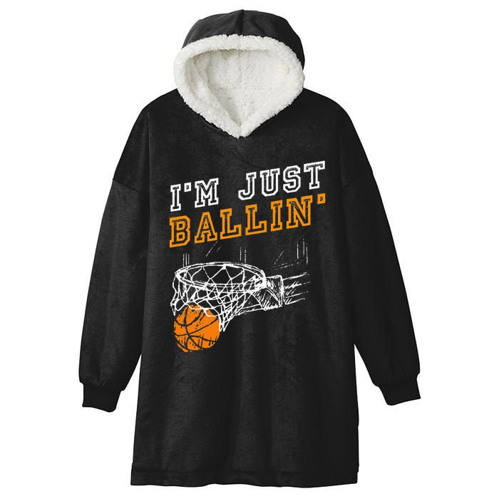 Basketball Gift For Coach Player Baller Hooded Wearable Blanket