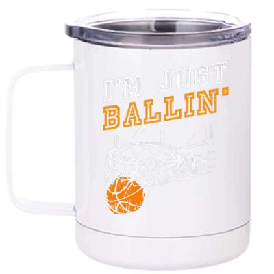 Basketball Gift For Coach Player Baller 12 oz Stainless Steel Tumbler Cup