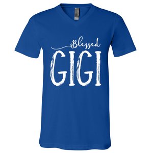 Blessed Gigi For Grandma MotherS Day Christmas Gift V-Neck T-Shirt