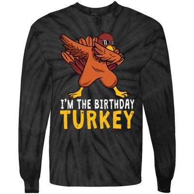 Birthday Gifts Funny Bday Born On Thanksgiving Tie-Dye Long Sleeve Shirt