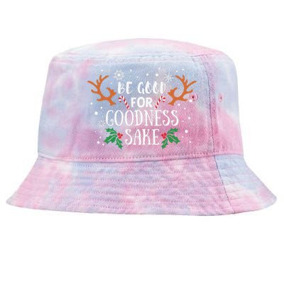 Be Good For Goodness Sake Christmas Reindeer Horn Funny Gift Tie-Dyed Bucket Hat