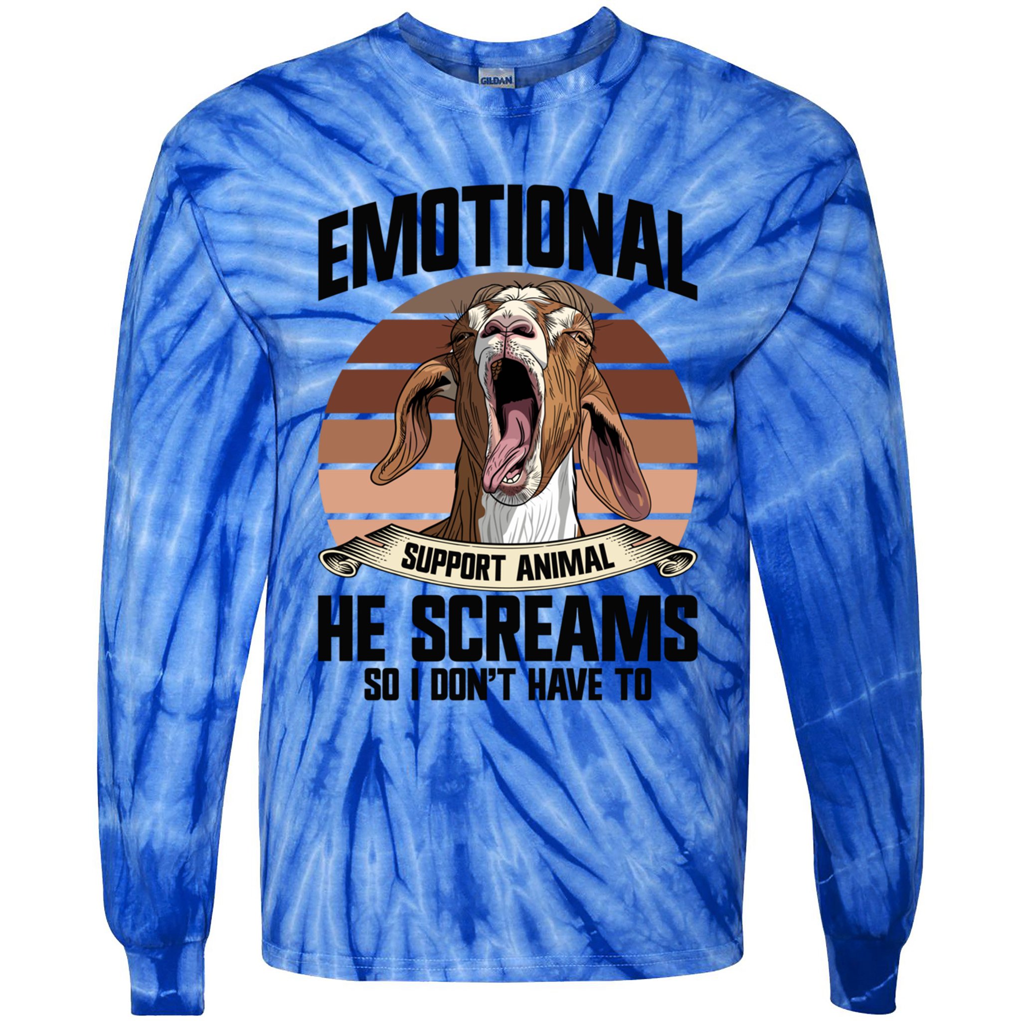 Boer Goat Farmer Stuffed Animal Goat Lover Costume Boer Goat Gift Tie-Dye Long Sleeve Shirt