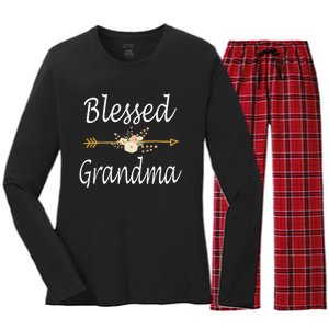 Blessed Grandma For Women Cute Mothers Day Gifts Women's Long Sleeve Flannel Pajama Set 