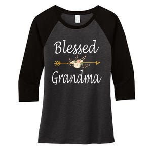 Blessed Grandma For Women Cute Mothers Day Gifts Women's Tri-Blend 3/4-Sleeve Raglan Shirt