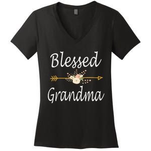 Blessed Grandma For Women Cute Mothers Day Gifts Women's V-Neck T-Shirt