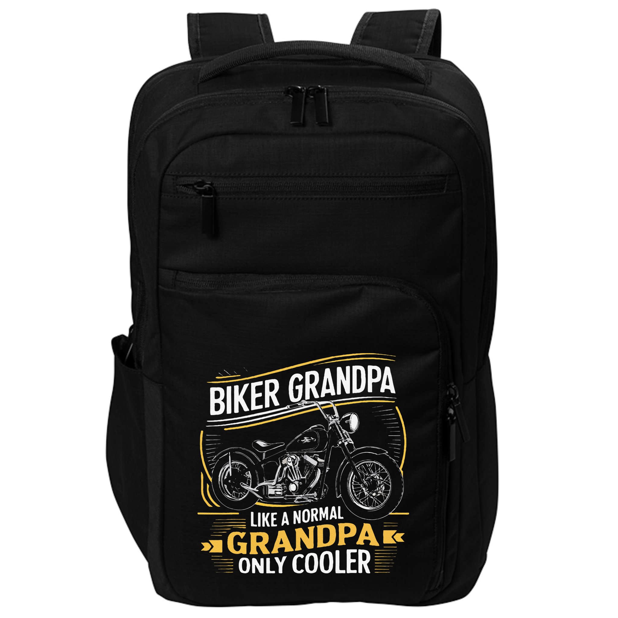 Biker Grandpa FatherS Day Like A Normal Grandpa Motorcycle Impact Tech Backpack
