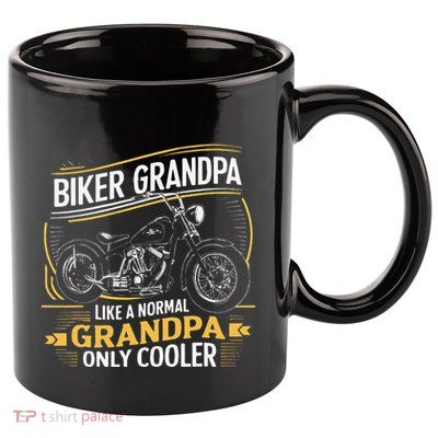 Biker Grandpa FatherS Day Like A Normal Grandpa Motorcycle 11oz C Handle Ceramic Mug