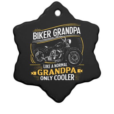 Biker Grandpa FatherS Day Like A Normal Grandpa Motorcycle Ceramic Star Ornament