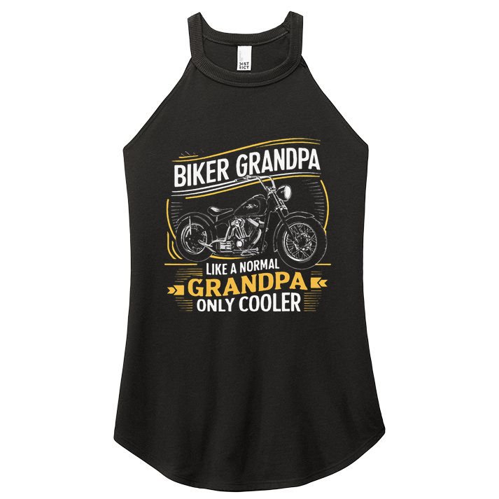 Biker Grandpa FatherS Day Like A Normal Grandpa Motorcycle Women's Perfect Tri Rocker Tank