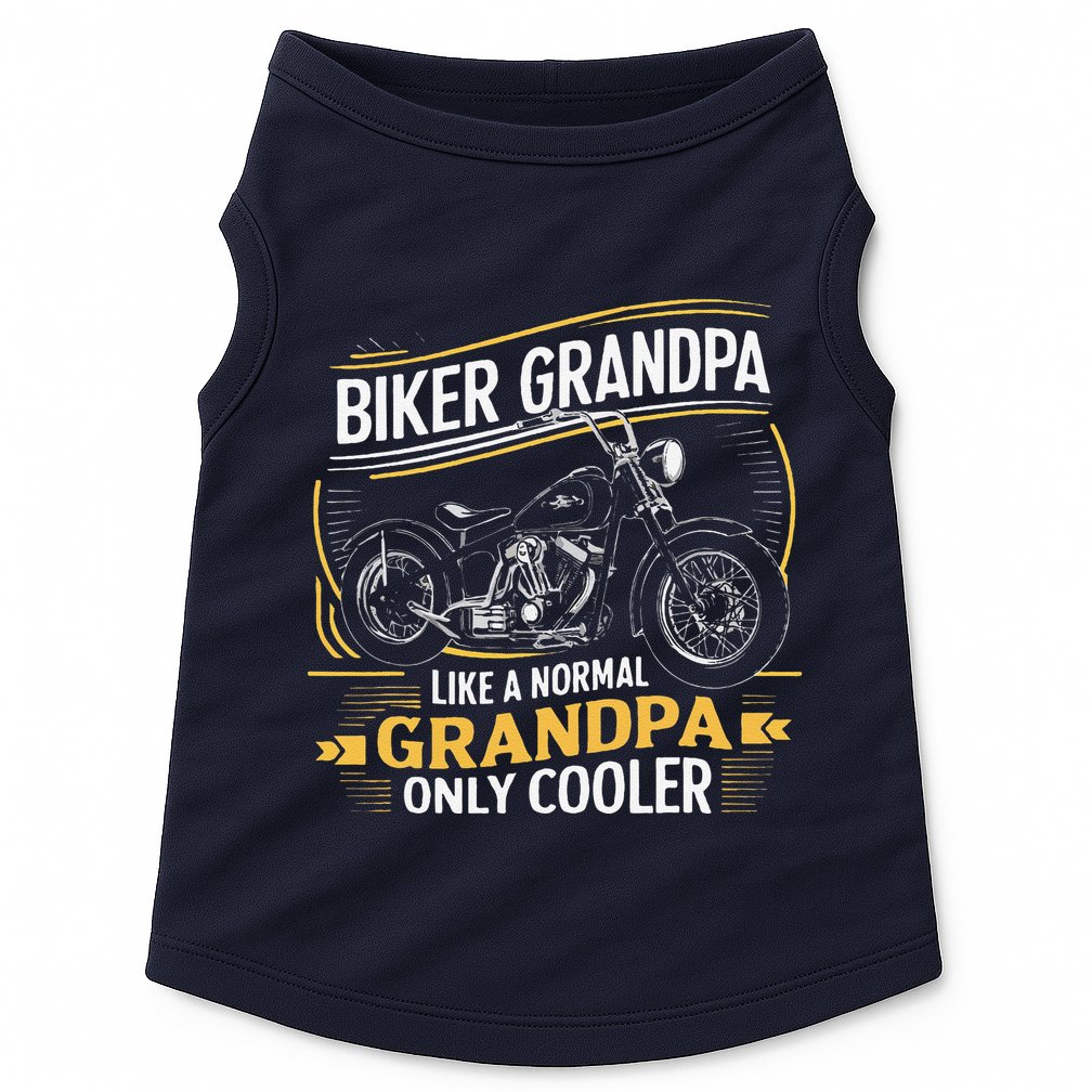 Biker Grandpa FatherS Day Like A Normal Grandpa Motorcycle Doggie Tank