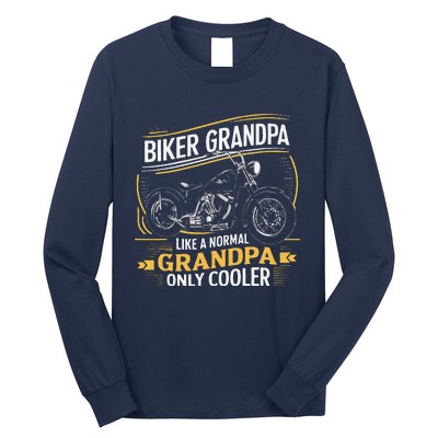 Biker Grandpa FatherS Day Like A Normal Grandpa Motorcycle Long Sleeve Shirt