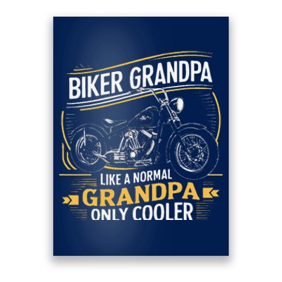 Biker Grandpa FatherS Day Like A Normal Grandpa Motorcycle Poster