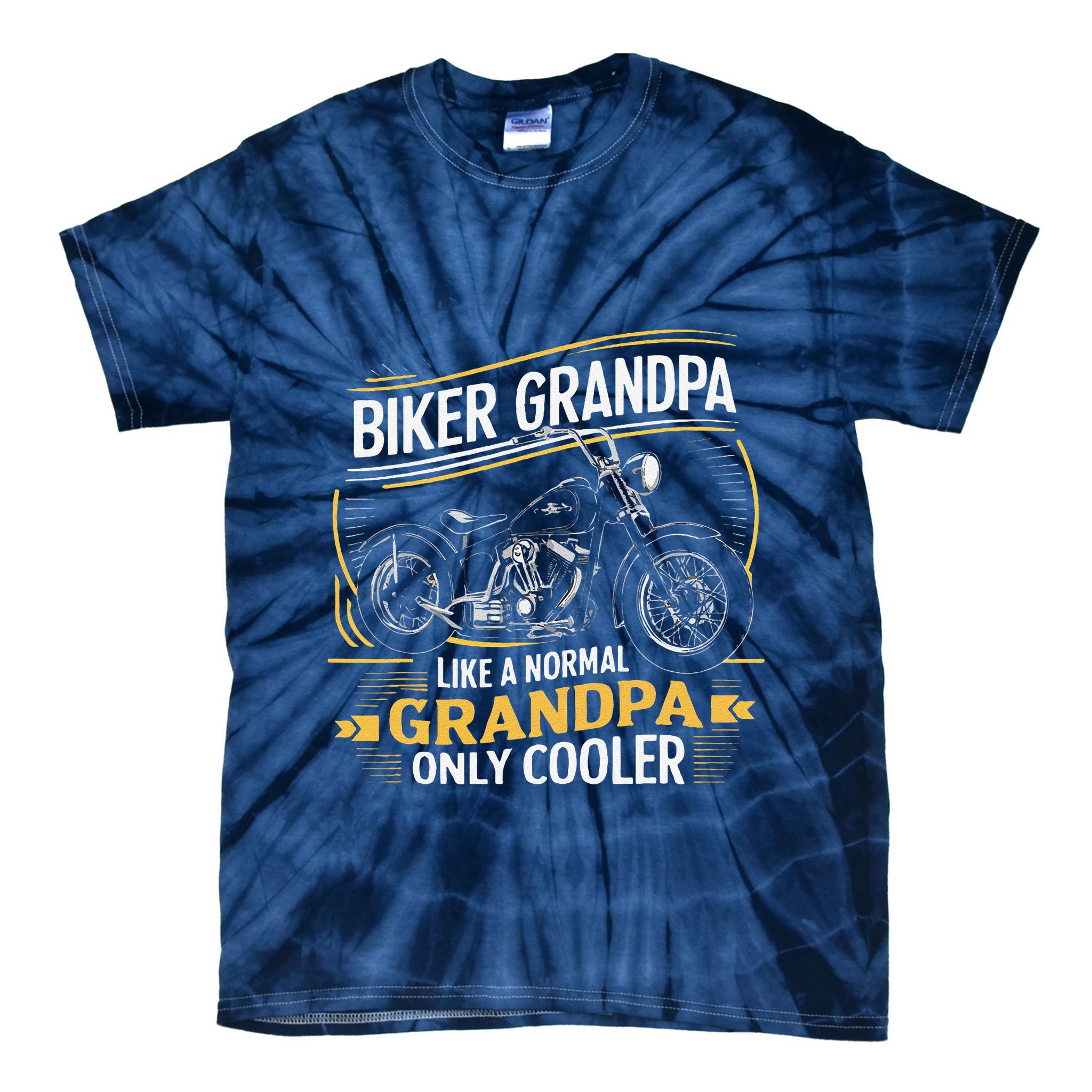 Biker Grandpa FatherS Day Like A Normal Grandpa Motorcycle Tie-Dye T-Shirt
