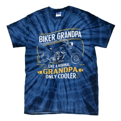 Biker Grandpa FatherS Day Like A Normal Grandpa Motorcycle Tie-Dye T-Shirt