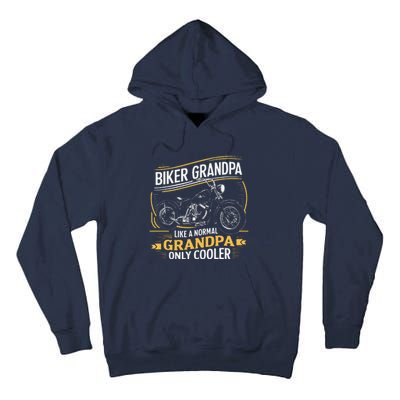 Biker Grandpa FatherS Day Like A Normal Grandpa Motorcycle Tall Hoodie