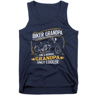 Biker Grandpa FatherS Day Like A Normal Grandpa Motorcycle Tank Top