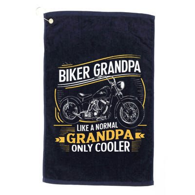Biker Grandpa FatherS Day Like A Normal Grandpa Motorcycle Golf Towel