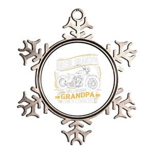 Biker Grandpa FatherS Day Like A Normal Grandpa Motorcycle Metallic Star Ornament