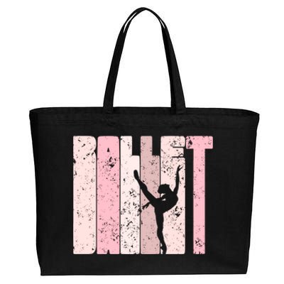 Ballet Gift For Teen Funny Gift Silhouette Ballet Dance Funny Gift Cotton Canvas Jumbo Tote