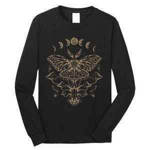 Butterfly Grunge Fairycore Aesthetic Luna Moth Mushrooms Long Sleeve Shirt