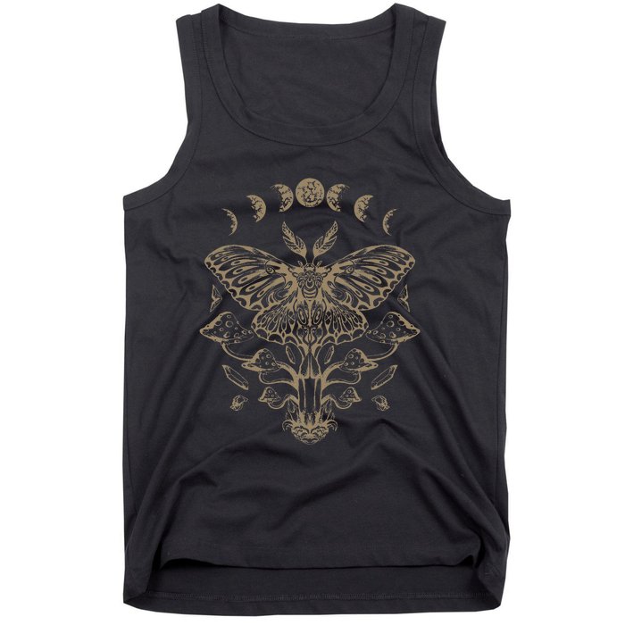 Butterfly Grunge Fairycore Aesthetic Luna Moth Mushrooms Tank Top