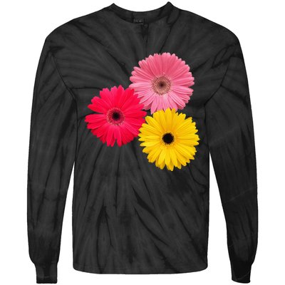 Blooming Gerbera Flower Daisies Gerberas Daisy Flowery Tie-Dye Long Sleeve Shirt