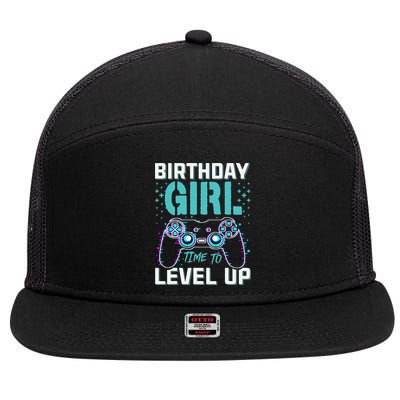 Birthday Gift For Time to Level Up Cool Video Game Bday 7 Panel Mesh Trucker Snapback Hat