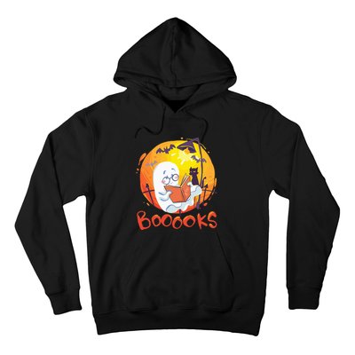 Booooks Ghost Funny Halloween Teacher Book Library Reading Hoodie