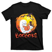 Booooks Ghost Funny Halloween Teacher Book Library Reading T-Shirt