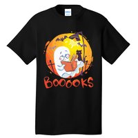 Booooks Ghost Funny Halloween Teacher Book Library Reading Tall T-Shirt