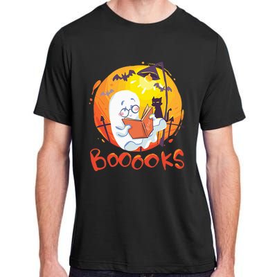 Booooks Ghost Funny Halloween Teacher Book Library Reading Adult ChromaSoft Performance T-Shirt