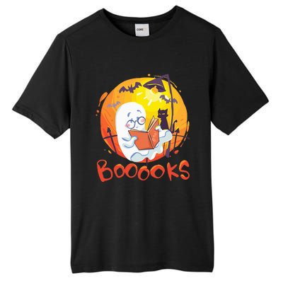 Booooks Ghost Funny Halloween Teacher Book Library Reading Tall Fusion ChromaSoft Performance T-Shirt