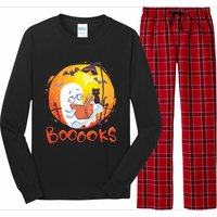 Booooks Ghost Funny Halloween Teacher Book Library Reading Long Sleeve Pajama Set