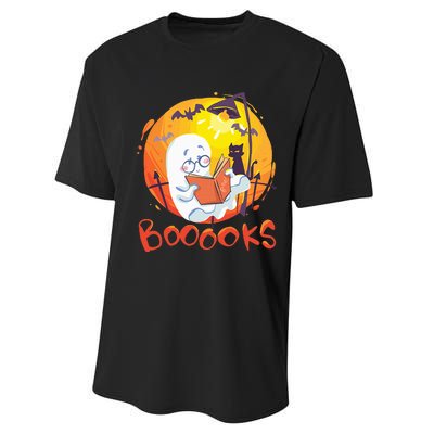 Booooks Ghost Funny Halloween Teacher Book Library Reading Performance Sprint T-Shirt