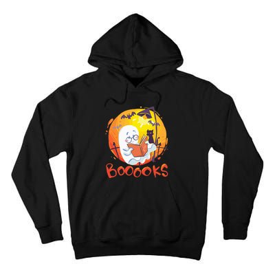 Booooks Ghost Funny Halloween Teacher Book Library Reading Tall Hoodie