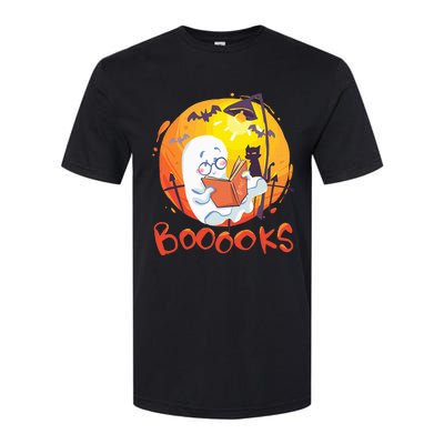 Booooks Ghost Funny Halloween Teacher Book Library Reading Softstyle CVC T-Shirt