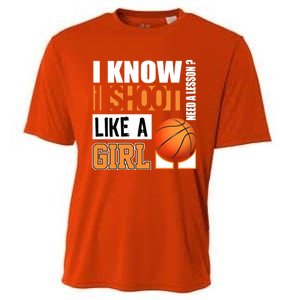 Basketball Gift Funny Shoot Like A Gift Cooling Performance Crew T-Shirt