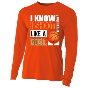 Basketball Gift Funny Shoot Like A Gift Cooling Performance Long Sleeve Crew