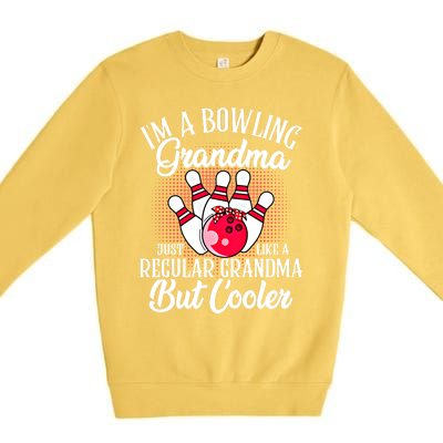 Bowling Grandma Funny Novelty For Bowling Family Gift Premium Crewneck Sweatshirt