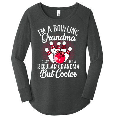 Bowling Grandma Funny Novelty For Bowling Family Gift Women's Perfect Tri Tunic Long Sleeve Shirt