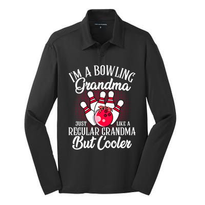 Bowling Grandma Funny Novelty For Bowling Family Gift Silk Touch Performance Long Sleeve Polo