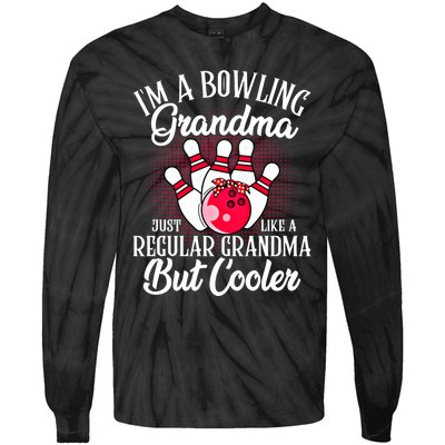 Bowling Grandma Funny Novelty For Bowling Family Gift Tie-Dye Long Sleeve Shirt