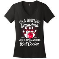 Bowling Grandma Funny Novelty For Bowling Family Gift Women's V-Neck T-Shirt