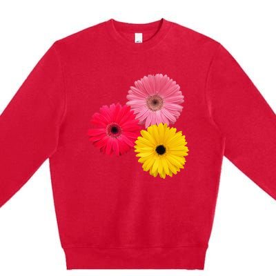 blooming gerbera flower daisies gerberas daisy flowery Premium Crewneck Sweatshirt